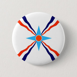 assyrian folk etnisk flagga knapp