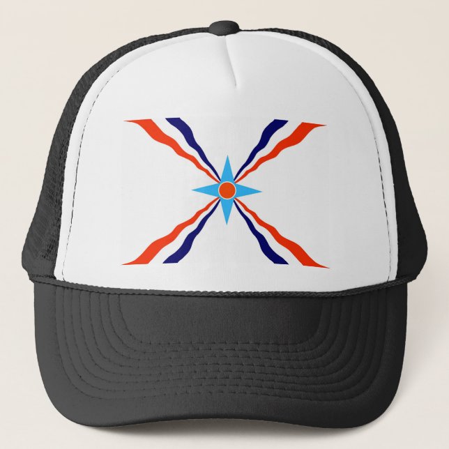 assyrian folk etnisk flagga truckerkeps (Framsida)