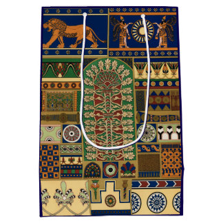 Assyrian Gold Lion, Sun & Ancient Angels Artistic