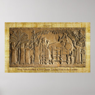 Assyrian Kung Ashurbanipal Historical Art Poster