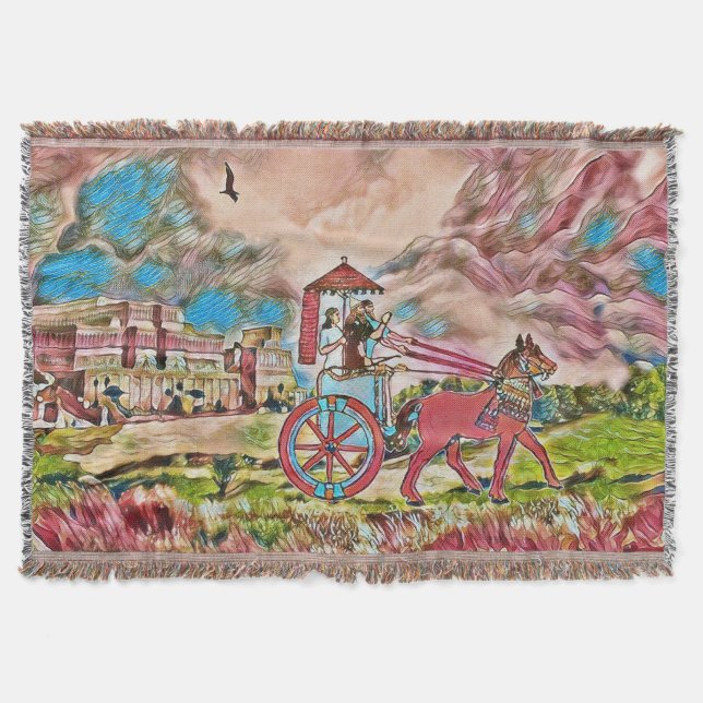 Assyrian Kung Throw Blanket Filt (Framsidan)