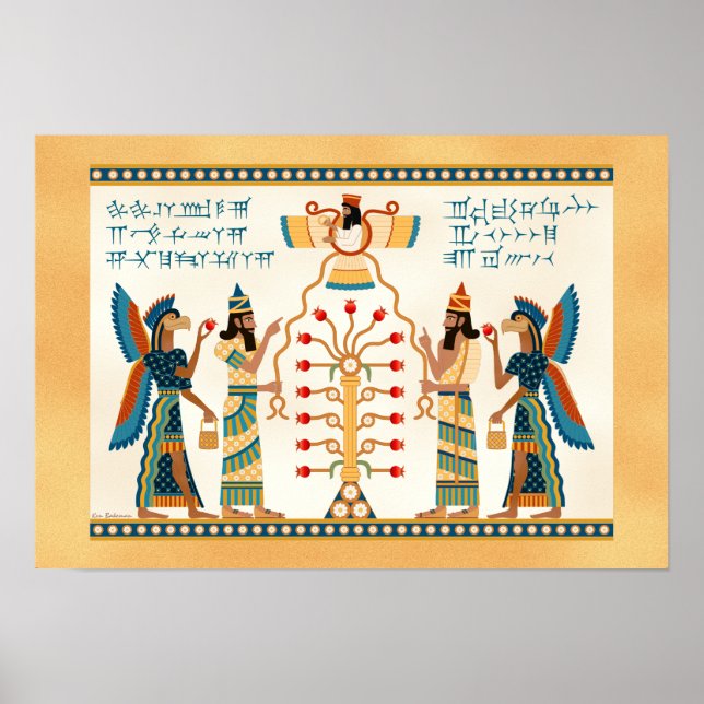 Assyrian Livets träd Poster (Framsidan)
