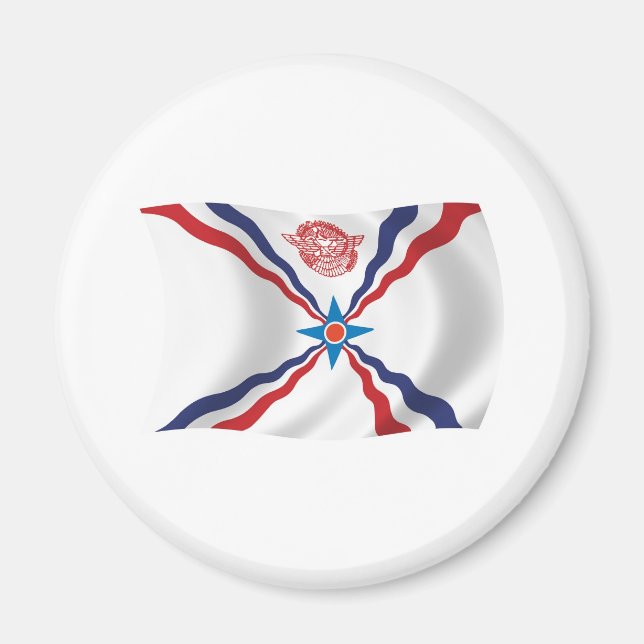 Assyrian Nation Flagga Magnet (Framsidan)