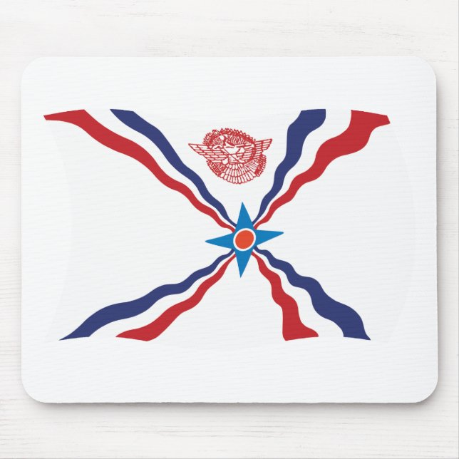 Assyrian Nation Flagga Mousepad Musmatta (Framsidan)