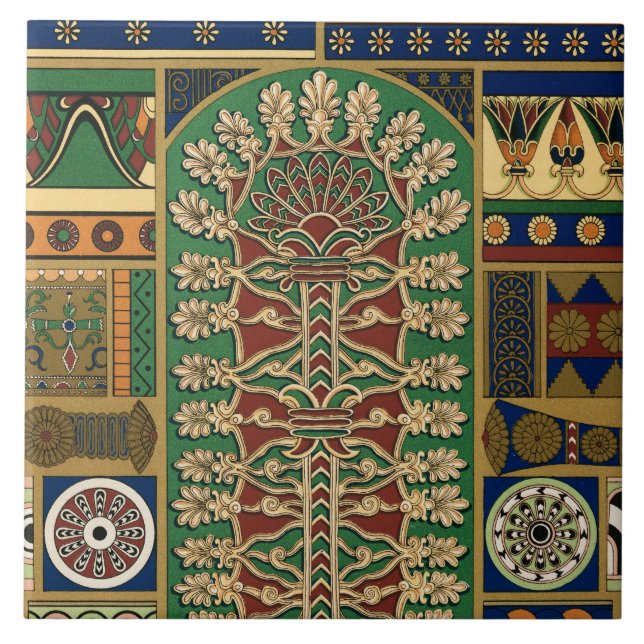 Assyrian Retro Mönster Kakelplatta (Framsidan)