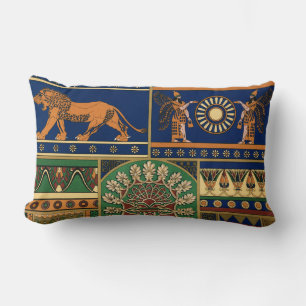 Assyrian Retro Mönster Lumbarkudde