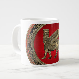 Assyrian Winged Bull - Guld Lamassu Jumbo Mugg