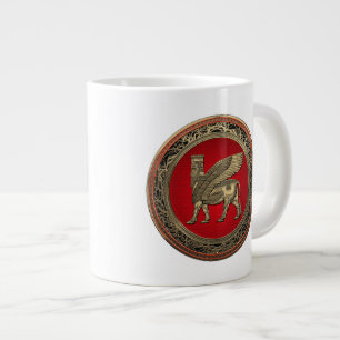 Assyrian Winged Bull - Guld Lamassu Jumbo Mugg