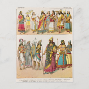 Assyriansk press, från Trachten der Voelker, 1864 Vykort