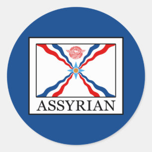 assyrier runt klistermärke