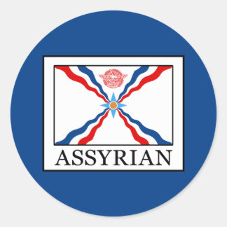assyrier runt klistermärke