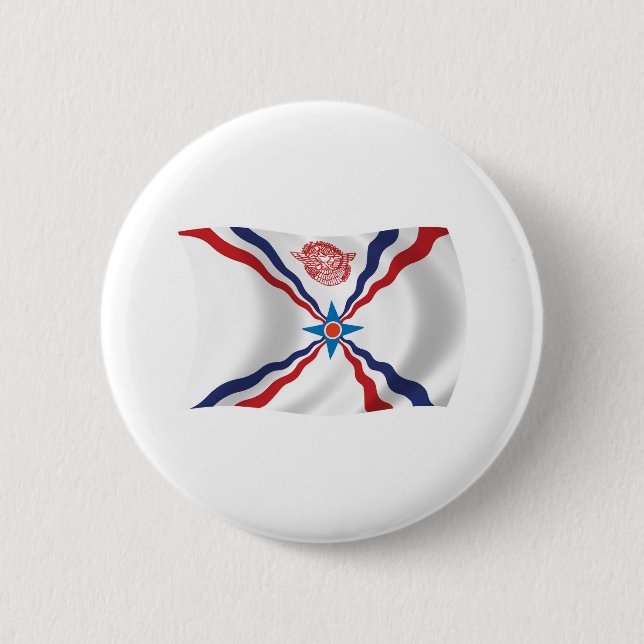 Assyriska Nationsflagga Knapp (Framsida)
