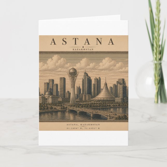 Astana | Vintage Travel City Design Kort (Framsida)
