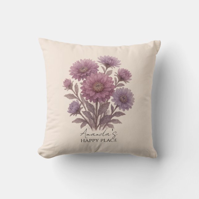 Aster Blommig Kudde, Personlig Kudde (Framsida)