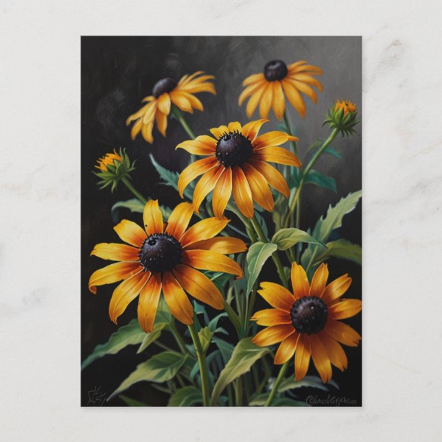 Aster blommor vykort (Framsida)