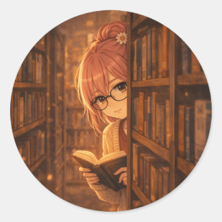 Aster™ In My Reading Era Round Sticker Cute Aesthe Runt Klistermärke