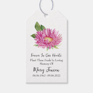 Aster Seed Packet Memorial Funeral Presentetikett