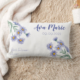 Aster September Birth Monde Flower Lumbarkudde