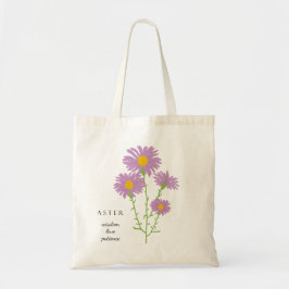 Aster September Birth Month Flower Bag Tygkasse
