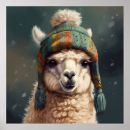 Asterapa med söt boliviansk beanie poster