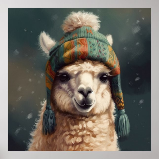 Asterapa med söt boliviansk beanie poster (Framsidan)