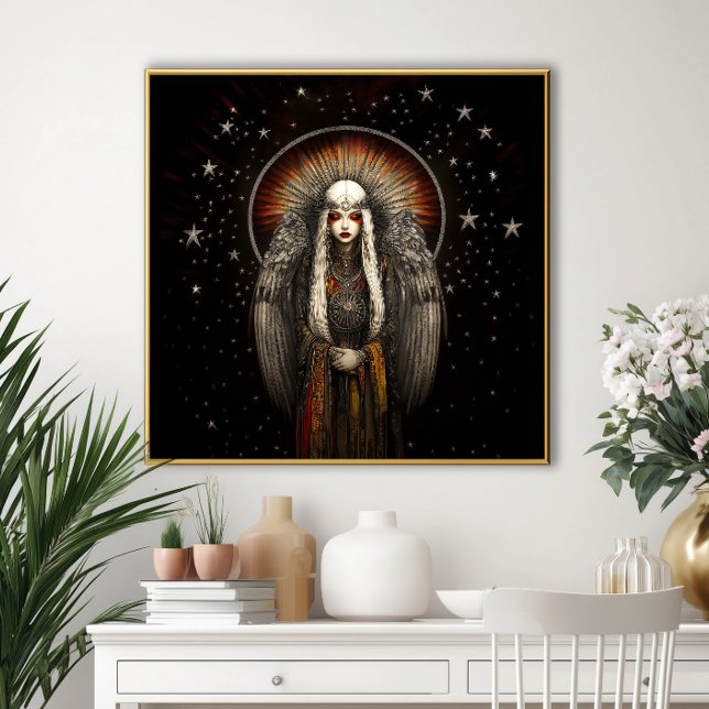 Asteria Goddess stjärnor: Silver Black Art Poster (Skapare uppladdad)