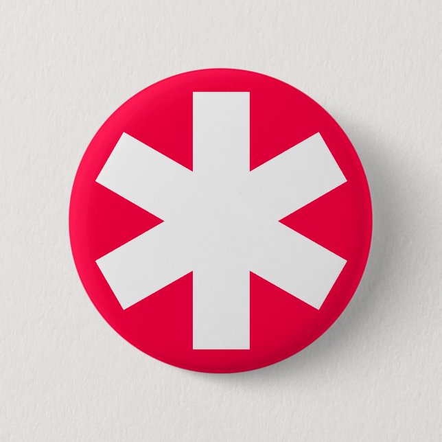 Asterisk - Crimson Red Knapp (Framsida)