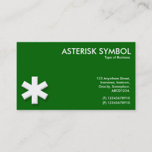 Asterisk Symbol - Gräsgrön (006600) Visitkort