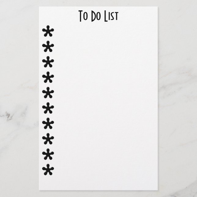 Asterisks to Do List-mall (Framsida)