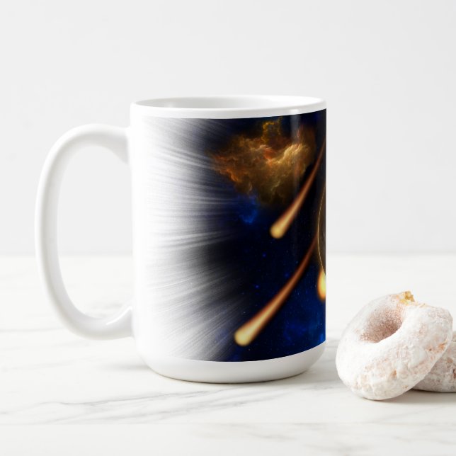 Asteroid Apokalypse Fractal Art Spacescape Kaffemugg (Med munk)