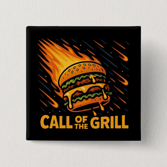 Asteroid Burger-anrop till grillen Knapp (Framsida)