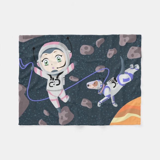 Asteroid Girl Fleecefilt (Framsidan (Horisontell))