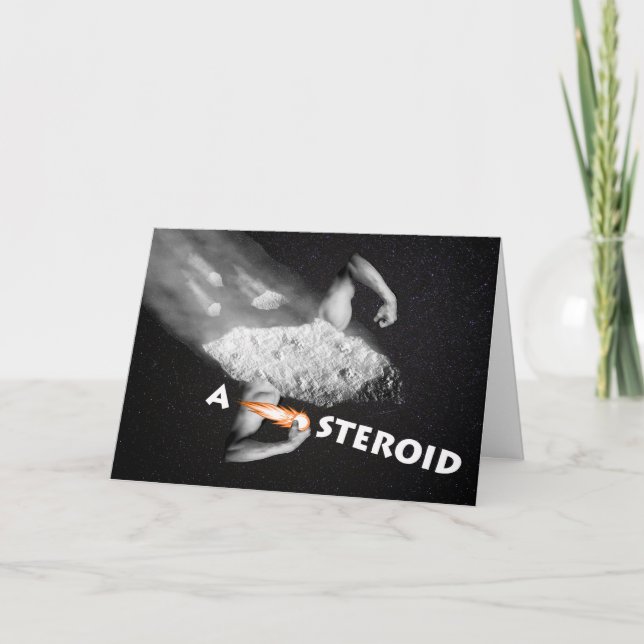 Asteroiddag, en steroid, muskelstenPhotomontage Kort (Framsida)