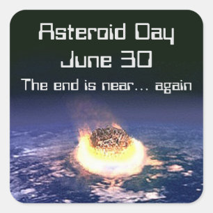 Asteroiddagen 30 juni fyrkantigt klistermärke
