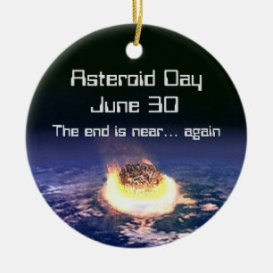 Asteroiddagen 30 juni julgransprydnad keramik