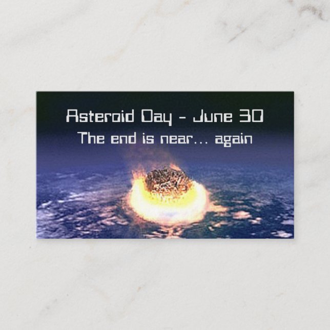 Asteroiddagen 30 juni visitkort (Framsida)
