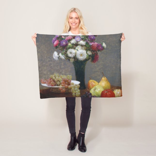 Asters and Fruit, Henri Fantin-Latour Fleecefilt (På plats)