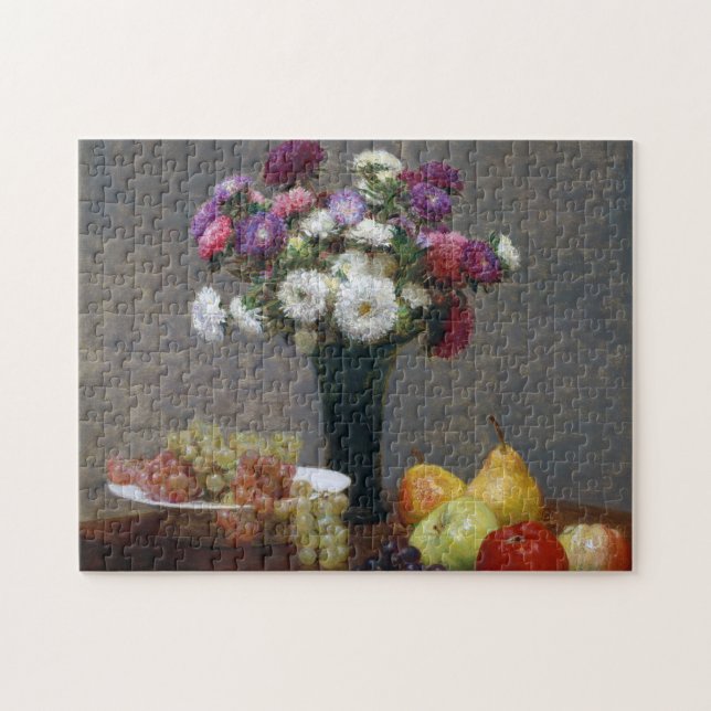 Asters and Fruit, Henri Fantin-Latour Pussel (Horisontell)