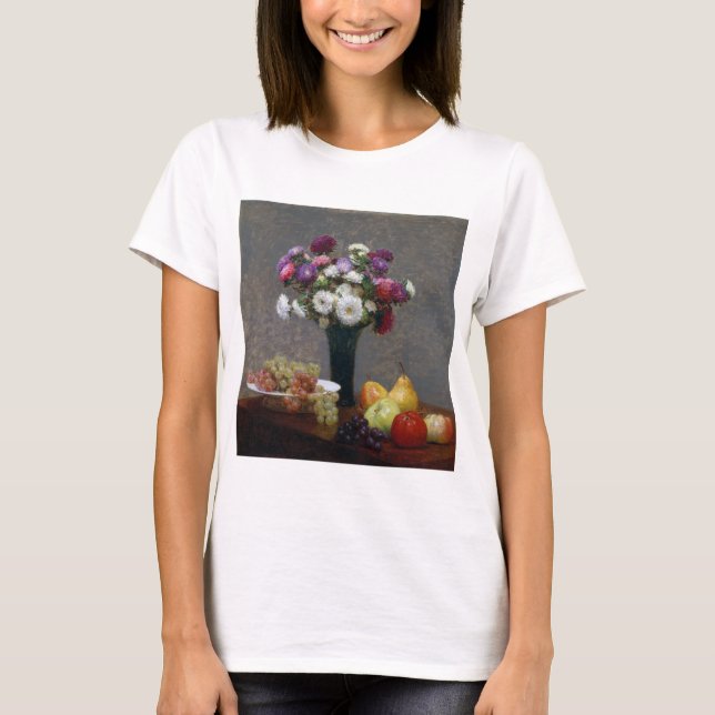 Asters and Fruit, Henri Fantin-Latour T Shirt (Framsida)
