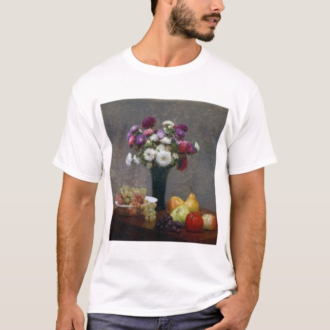 Asters and Fruit, Henri Fantin-Latour T Shirt (Framsida)