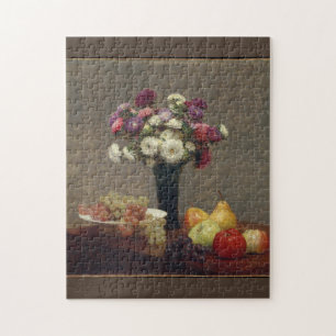 Asters och Fruit på Bord Henri Fantin-Lato Art Pussel