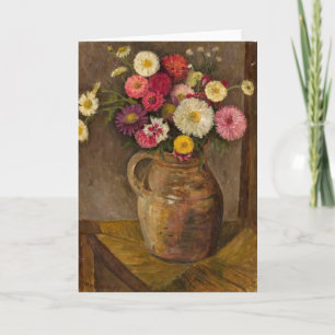 Asters och Zinnias Tadeusz Makowski Kort