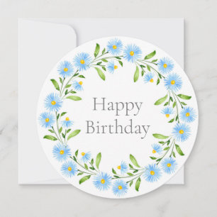 Asters Watercolor Blommigt Wandecard Kort