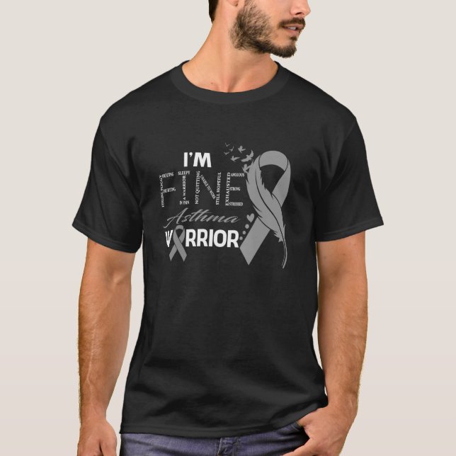 Asthma Warrior, jag är Bra Feather T Shirt (Framsida)