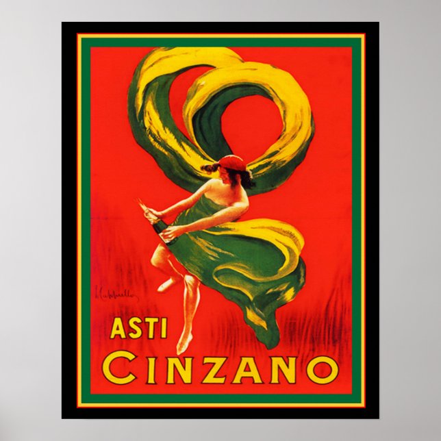 Asti Cinzano av Cappiello 16 x 20 Poster (Framsidan)