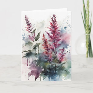 Astilbe - Akvarellblommor Kort