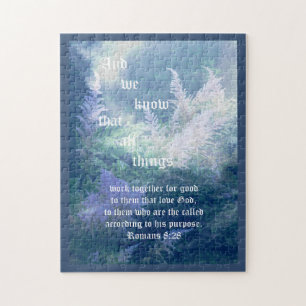 Astilbe Blue Mist Romans 8:28 Pussel