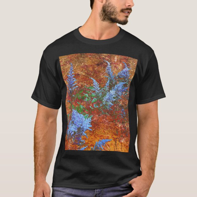Astilbe Dusty Blue ombord T Shirt (Framsida)
