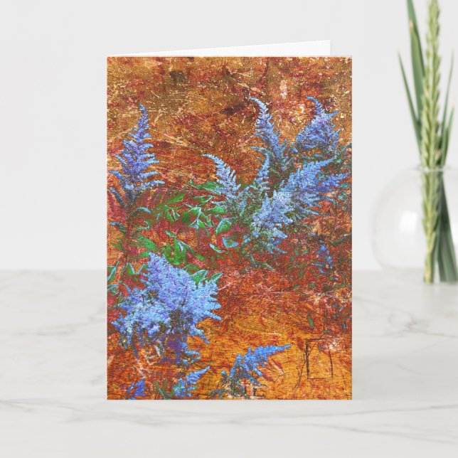 Astilbe Dusty Blue ombord Tack Kort (Framsida)