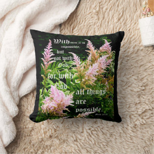 Astilbe med Mark 10:27 Kudde